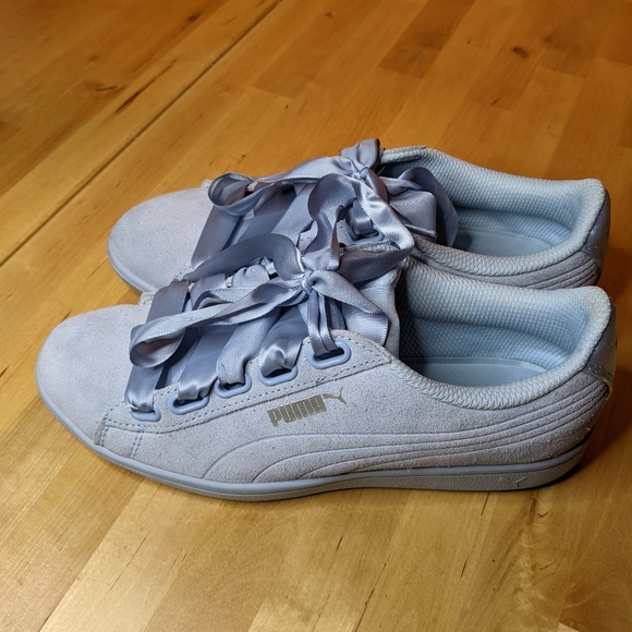 Puma Shoes - Baby Blue Puma Basket Heart shoes